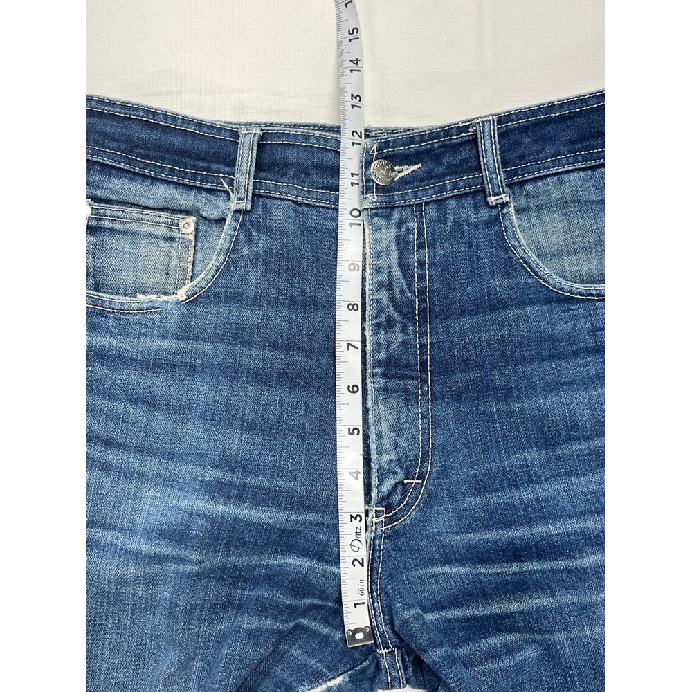 Vintage Jordache Women's Blue Denim Straight Bootcut Frayed Hem Jeans 32 L - Picture 10 of 13
